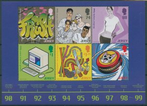 Jersey 2021 MNH Cultures Stamps 1990s Pop Culture Fashion Music Internet 6v M/S 