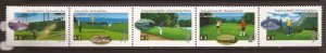 1995 Canada - Sc 1557ai - MNH VF - Strip of 5 SEB - Golf in Canada -Never folded