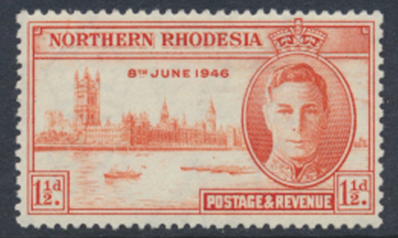 Northern Rhodesia  SG 46a  Victory 1946 SC# 46a  MVLH   perf 13½  see  scans