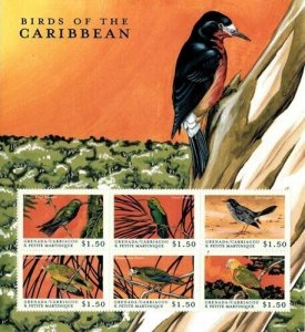 Grenadines 2000 - Birds of the Caribbean - Sheet of 6 Stamps - Scott #2149 - MNH