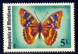 Butterfly, Apatura, Maldive Islands stamp SC#588 MNH