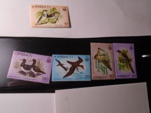 Kiribati   Birds   #  O16-20  MNH