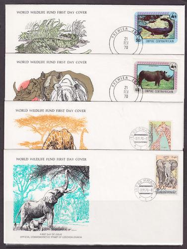 Worldwide Collection - 1976-1978 WWF Official FDC-s, 55 different