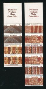 Australia 1049a, 1051a Aboriginal Crafts Stamp Booklets MNH 1987