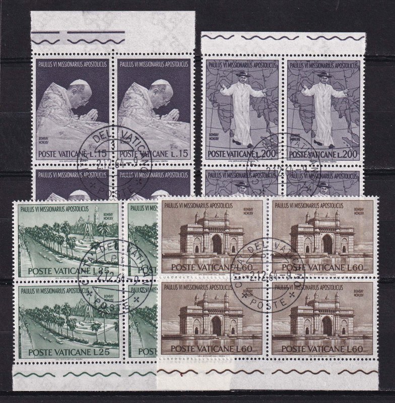 1964 - VATICAN - Scott #400-403 - First Day Cancels - Block Used