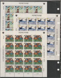 1979 Faroe Islands - Sc 45-7 - MNH VF - 3 Sheets - Children's Drawing