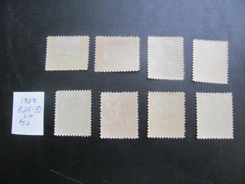 NETHERLANDS 1928 MINT LIGHT HINGED SC B25-32 SET VF/XF $52 (179)