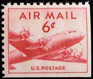 1949 6c DC-4, Small Plane Air Mail, Booklet Single Scott C39a Mint F/VF NH