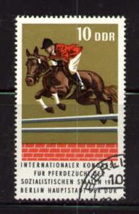 Horse, Thoroughbred Hurdling, DDR stamp SC#1570 used