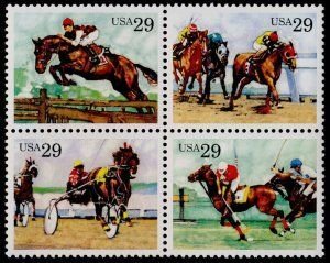 SCOTT  2756-59  HORSES  29¢  BLOCK OF 4  MNH  SHERWOOD STAMP