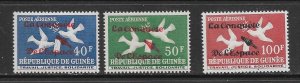 BIRDS - GUINEA #C35-38 STRAIGHT LINE OVPT  MNH