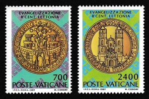 Vatican 800th Anniversary of Conversion of Latvia 2v 1987 MNH SC#783-784