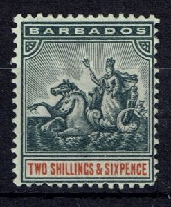 BARBADOS SG114w 1902 2/6 BLUE-BLACK & ORANGE INV WMK LIGHT MTD MINT (d)