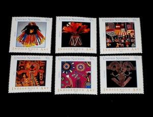 U.N. NEW YORK, 2003, INDIGENOUS ART, SET OF 6 SINGLES, MNH,NICE! LQQK!