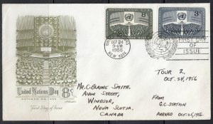 United Nations Scott 45-6 FDC - 1956 General Assembly Issue