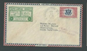 CE2 FDC Feb 10 1936 Pays Airmail & Special Delivery Fees Uncommon Green-----