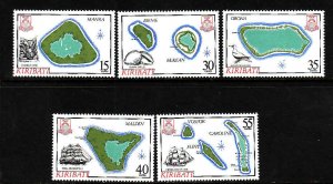 Kiribati-Sc#475-9-unused NH set-Maps-1986-