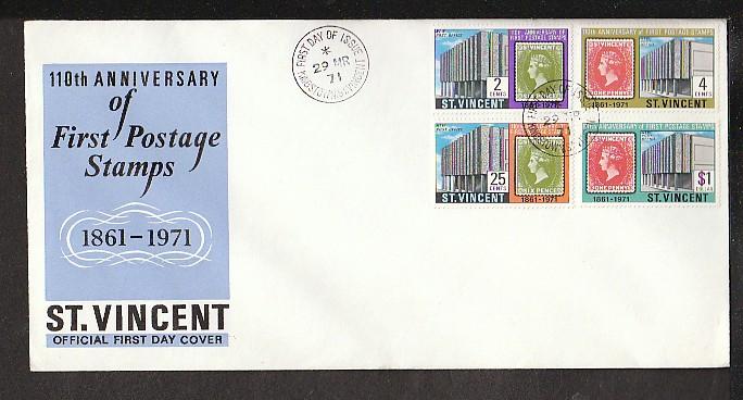 Saint Vincent Stamp on Stamp 1971 U/A FDC  BIN 235