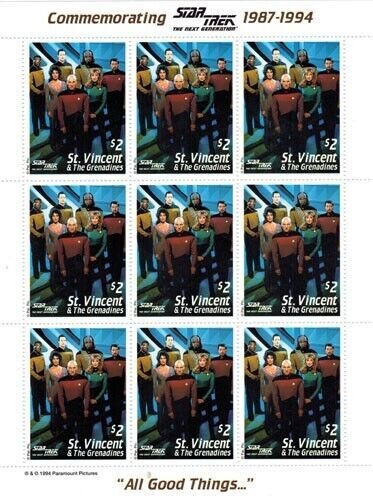 St. Vincent 1994 - SC# 2117 Star Trek, Next Gen Stamps - Set of Sheets, 2V - MNH