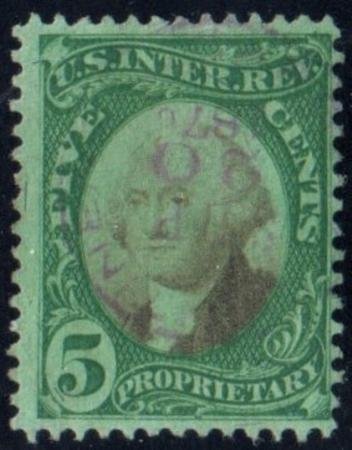 US RB5b Revenues Fine Used, Fresh, Nice 1876 Dated Handstamp