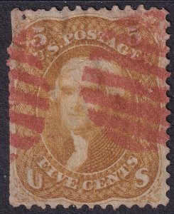 #67 Used, Fine+, Red cancel, perfs clipped at left (CV $750 - ID49475) - Jose...