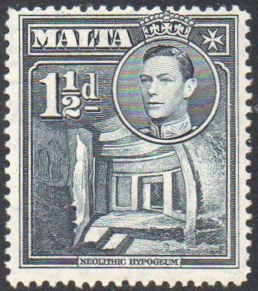 Malta 1943 1½d slate-black MH