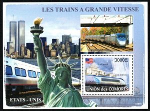 Comoro Stamp 1000  - US High speed train