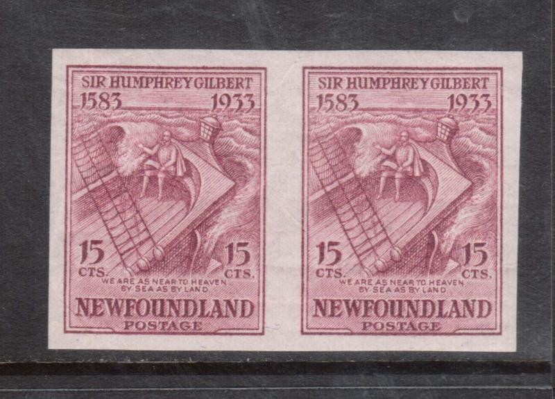 Newfoundland #222a XF/NH Imperf Pair