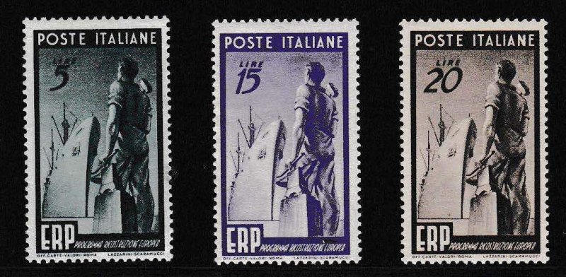 Italy 1949 Marshall Plan Europeen Recovery MI.774-776 VF/Mint/ Europa Forerunner