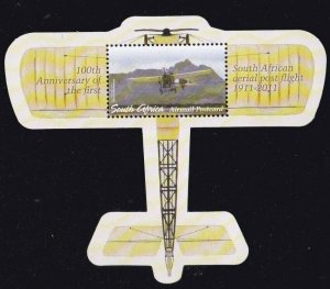 South Africa 100th Of First Airmail Flight 2011 Airplane (ms) MNH *odd *unusual