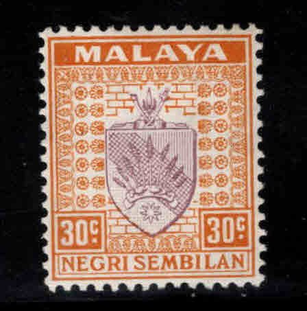 MALAYA Negri Sembilan Scott 30 MH* coat of arms stamp