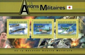 Guinea 2011 - Japanese Military Planes, World War II - Sheet of 3 - MNH