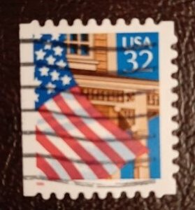 US Scott # 2921; 32c used Flag over Porch from 1996; VF/XF centering