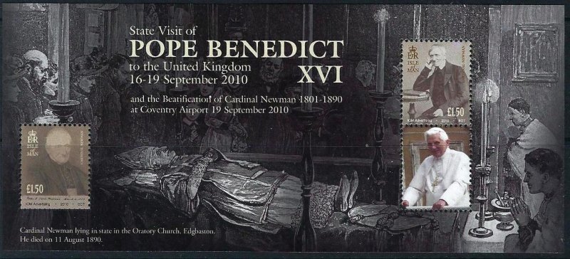 Isle of Man --2010- POPE BENEDICT MNH sheet  # 1393