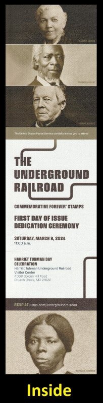 US 5834-5843 The Underground Railroad Issue Ceremony Invitation 2024