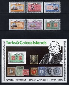 Turks and Caicos 391-96a MLH, Rowland Hill/Postal Reform Set from 1979.