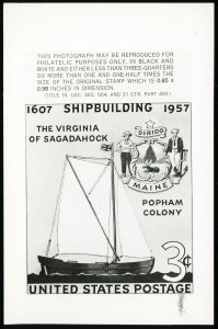 USA #1095 Shipbuilding Anniversary A542 Photo Essay BW 2¾x4 Publicity Card