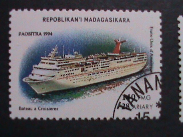 MADAGASCAR -1994  SC# 1248-54 MODERN SHIPS- USED STAMPS-HARD TO FIND VERY FINE