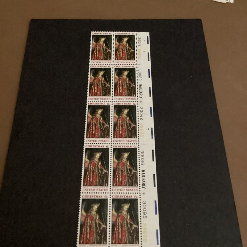 SCOTT#1363 CHRISTMAS-VAN EYCK- 6 c-Plate Block Of 10 Stamps MNH-1968-US-Choice