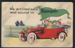 GENEALOGY - MINNEAPOLIS arrived safe green pennant red convertible people WITT