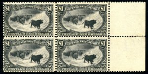 USAstamps FVF US 1898 Trans-Mississippi Margin Block Scott 292 OG MVLH SCV $7000 