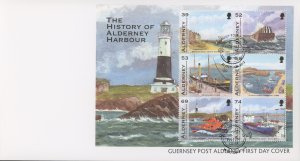 Alderney 451a FDC cover harbor ship lighthouse (2110 205)