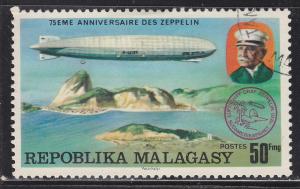 Fr Madagascar 546 Used 1976 Count Zeppelin and LZ-127