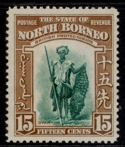 NORTH BORNEO GVI SG311, 15c blue-green & brown, M MINT. Cat £35.