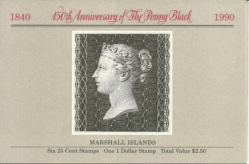 1990 Marshall Islands 376a complete Penny Black 150th Anniversary booklet MNH