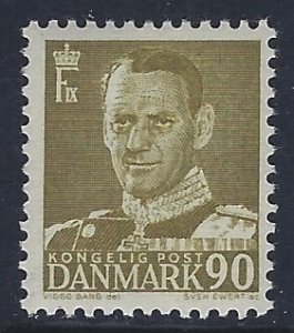 Denmark, Scott #340; 90o Frederik IX, MNH