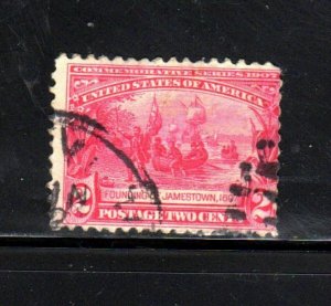 #329 2 CENT JAMESTOWN ISSUE F-VF USED f