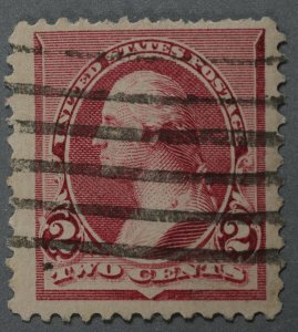 United States #219D Used Good Color 2mm Wider than Average Straight Line Cancel