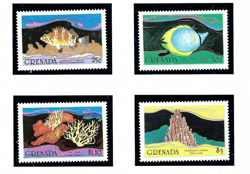 Grenada 1333-36 MNH 1985 Fish and Coral            (KA)