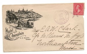 USA 1898 Hotel Champlain illustrated Commercial cover WS25805